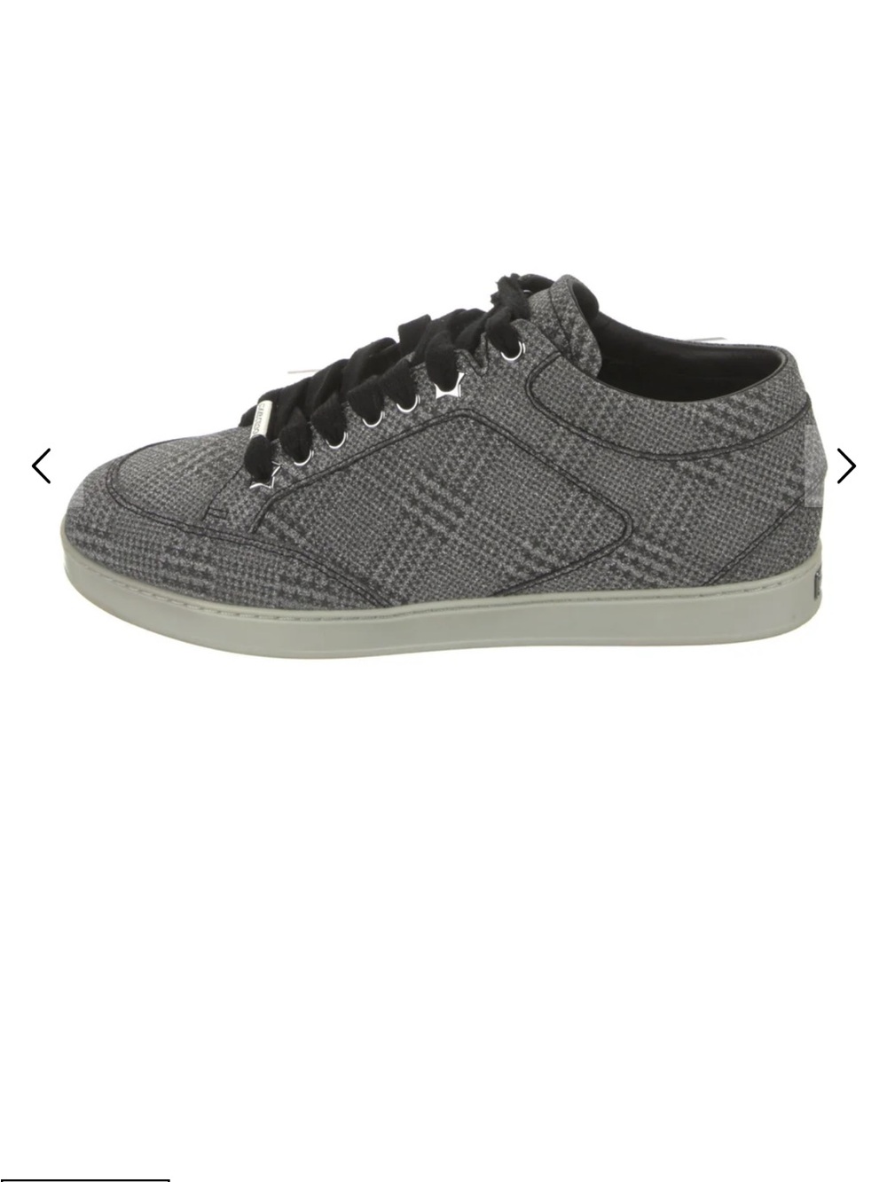 Jimmy Choo Gray Patterned Low-Top Sneakers with Black Laces